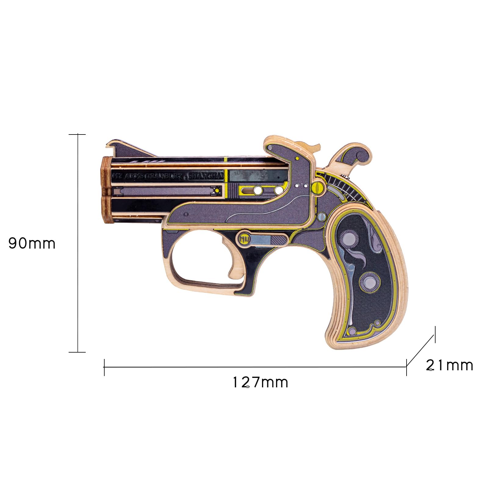 Amazon.com: MU Wooden Puzzle for Adult Toy Gun Derringer-Obsidian